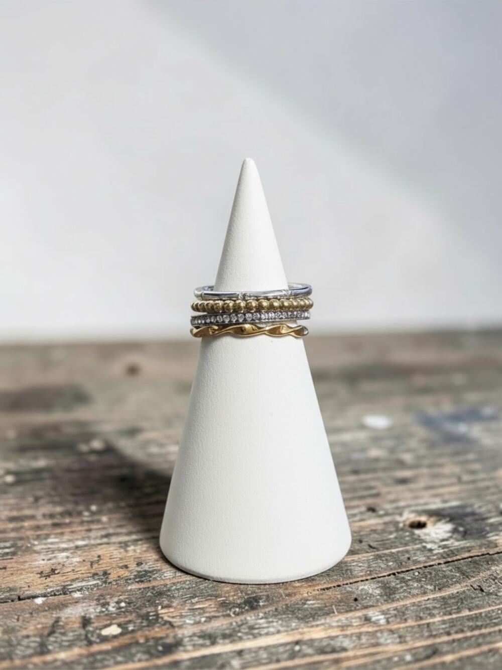Stackable Ring Bands Multi Colors Textures 6.5